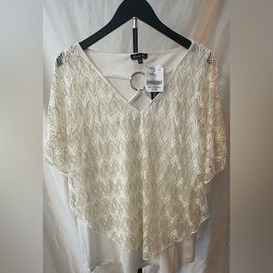 Chic Boho Cream Blouse with Ring Detail